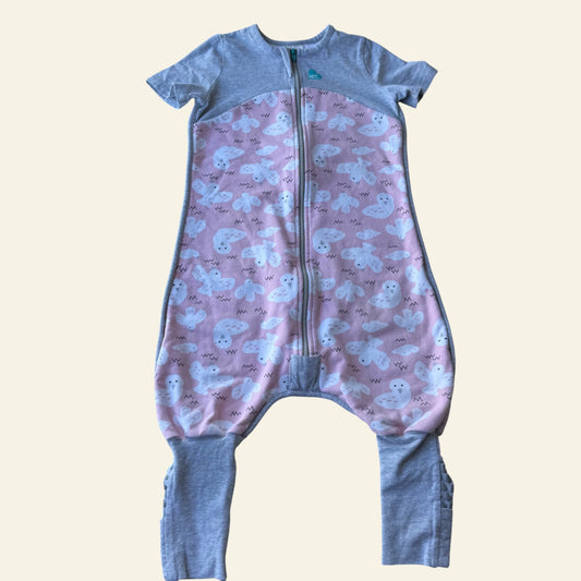 Love to Dream pink bird sleepsuit size 2 (1.0 TOG)