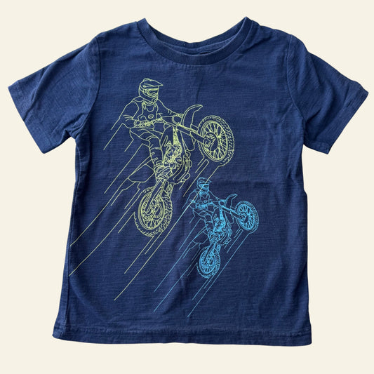 Ollies Place navy motorbike tshirt size 7