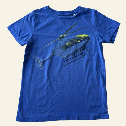 Espirit bright blue helicopter tshirt size 6-7