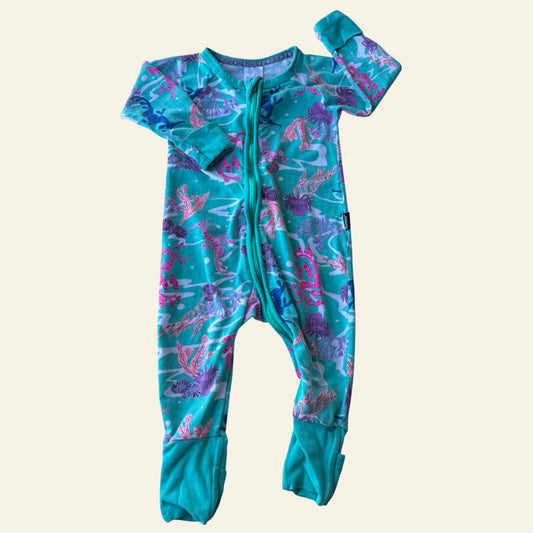 Bonds green leafy sea dragon wondersuit size 00