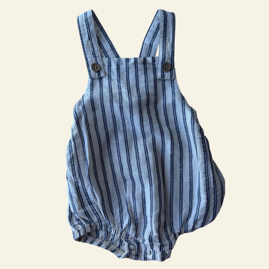 Baby Berry beige and blue stripe romper size 0