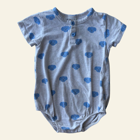 Seed blue dog face romper size 00