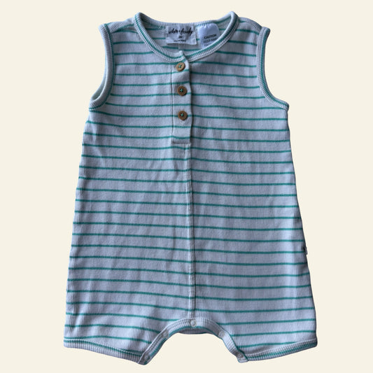 Wilson & Frenchy green stripe romper size 00