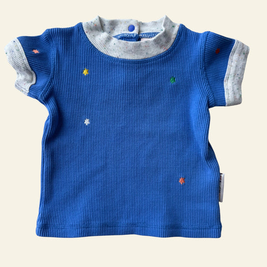 Halcyon Nights blue star ribbed top size 00
