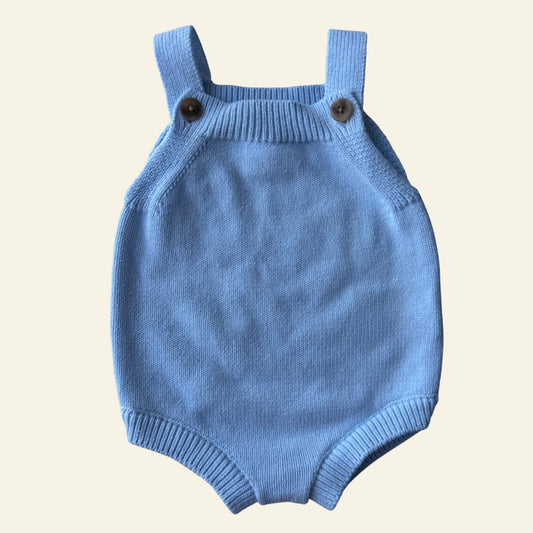 Cotton On pale blue knit romper size 00