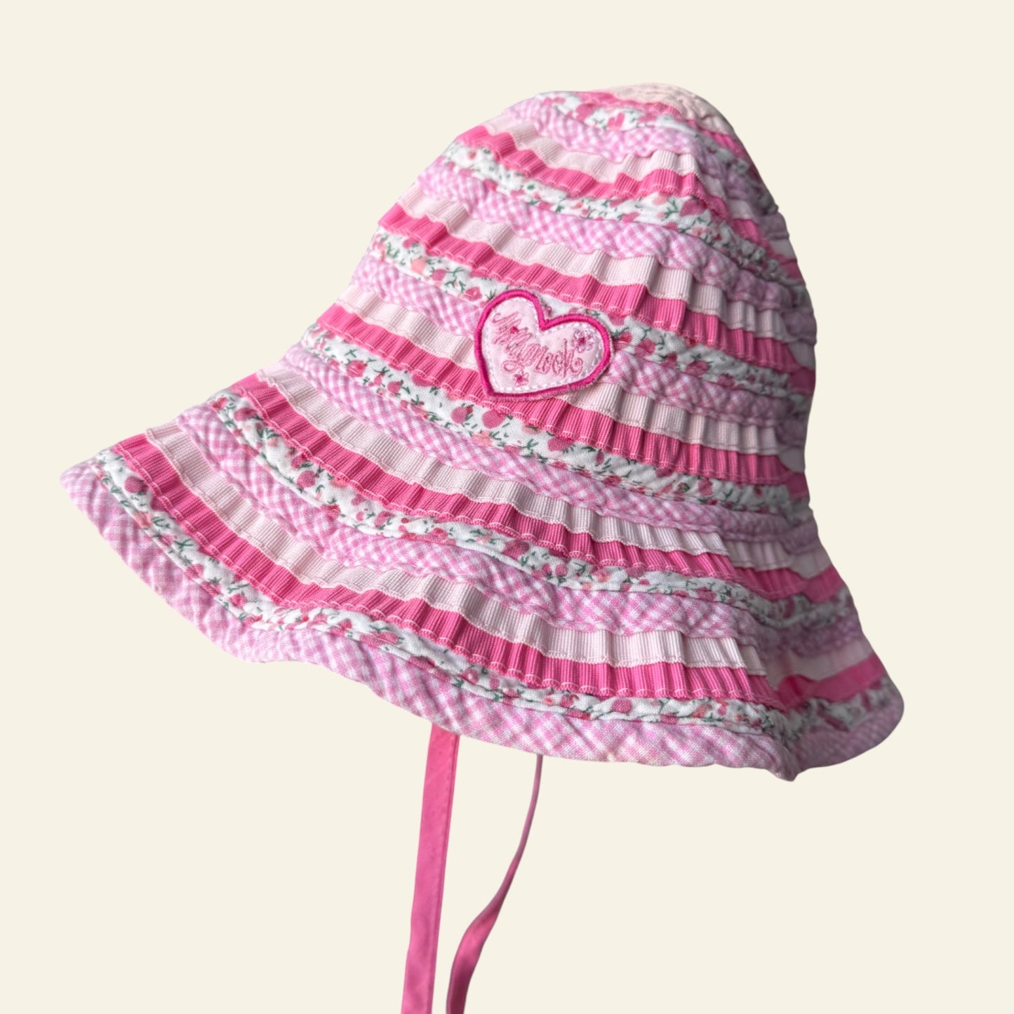 Millymook pink patchwork sun hat size 2-5