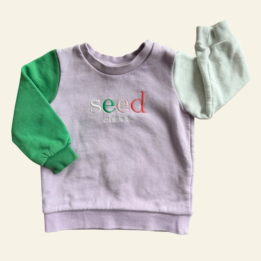 Seed heritage purple colourblock jumper size 2