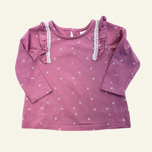 Sprout pink floral long sleeve top size 0