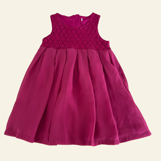 Hot pink party dress approx size 3 (no tag)