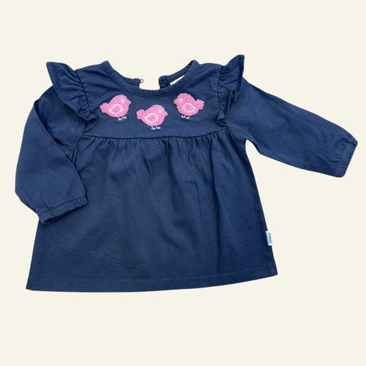 Sprout navy pink birds dress size 00