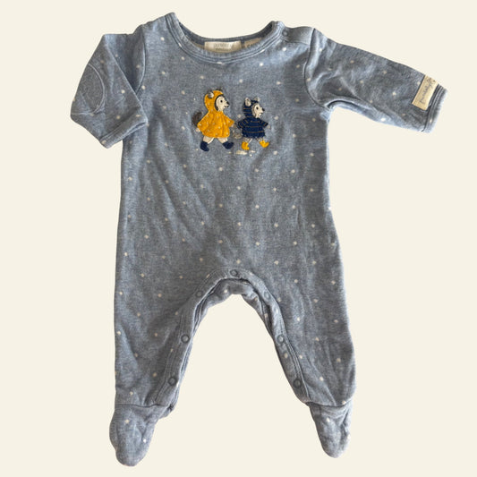 Purebaby blue spot husky onesie size 0000