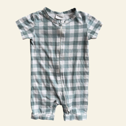 Milky green check onesie size 0