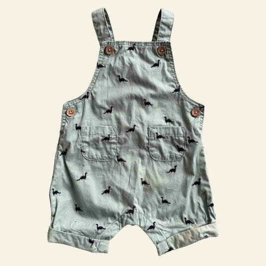 Anko green dino overalls size 00