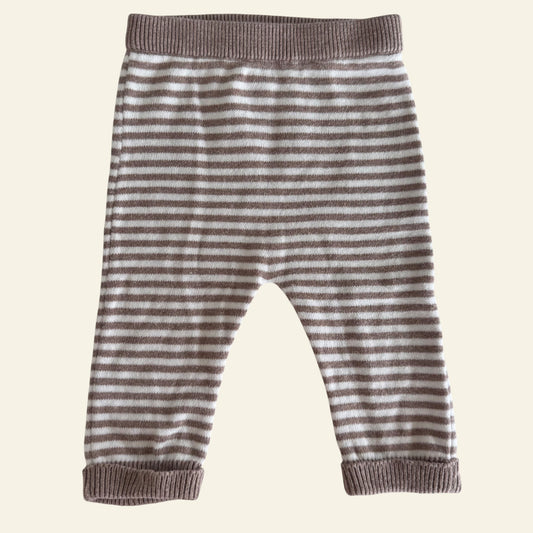 Bebe Organics brown stripe knit leggings size 000