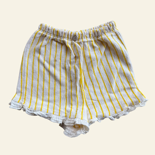 Zara yellow and white stripe shorts size 1