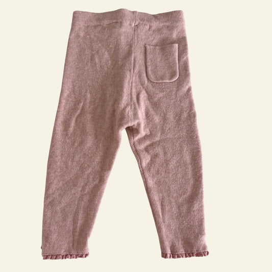 Zara pink frill hem leggings size 1