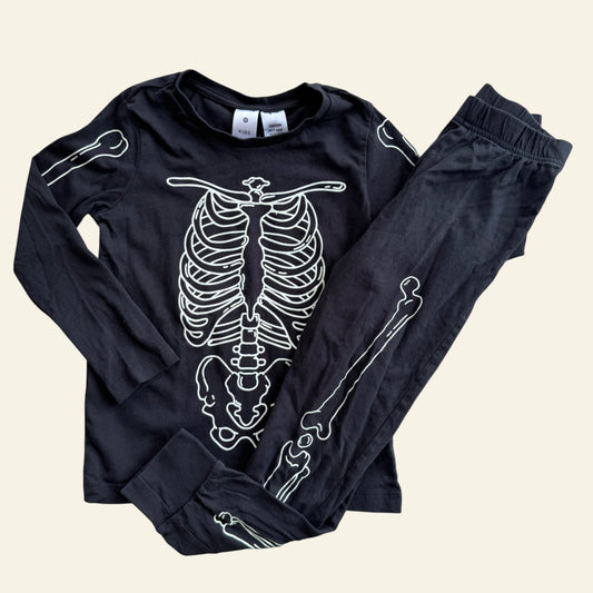 Target black skeleton pyjama set size 5
