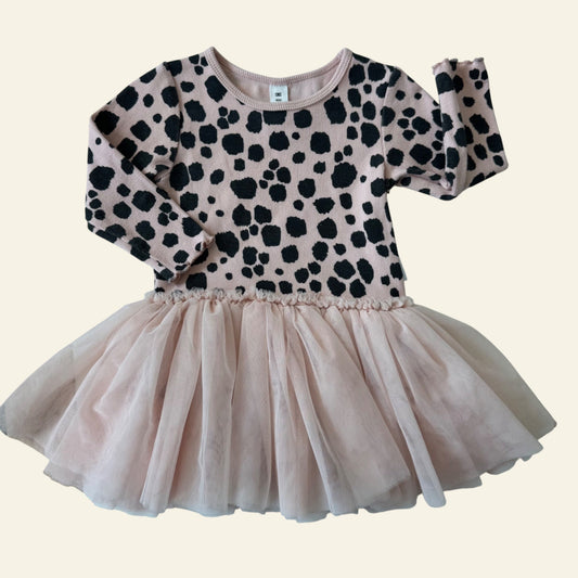 Hux pink leopard tulle skirt dress size 1