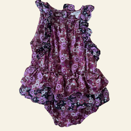 Country Road purple floral romper size 00