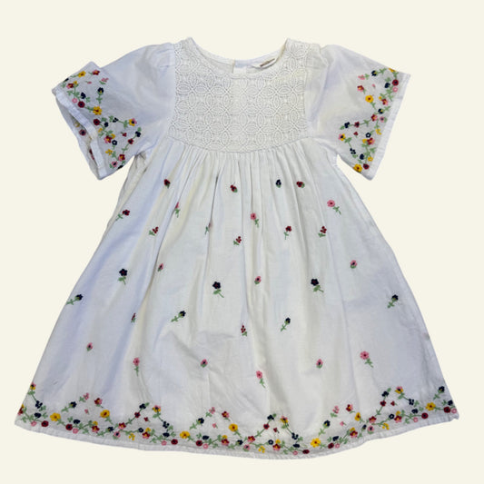 Milkshake white embroidered dress size 3