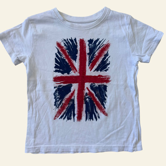 Primark white Union Jack tshirt size 5-6