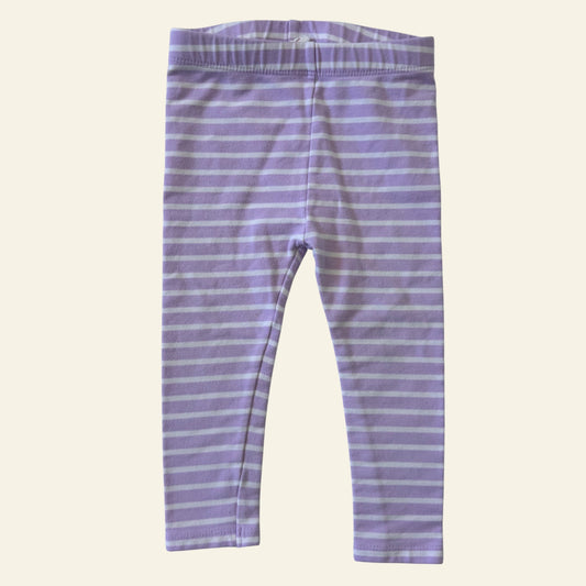 Seed purple and white stripe leggings size 1
