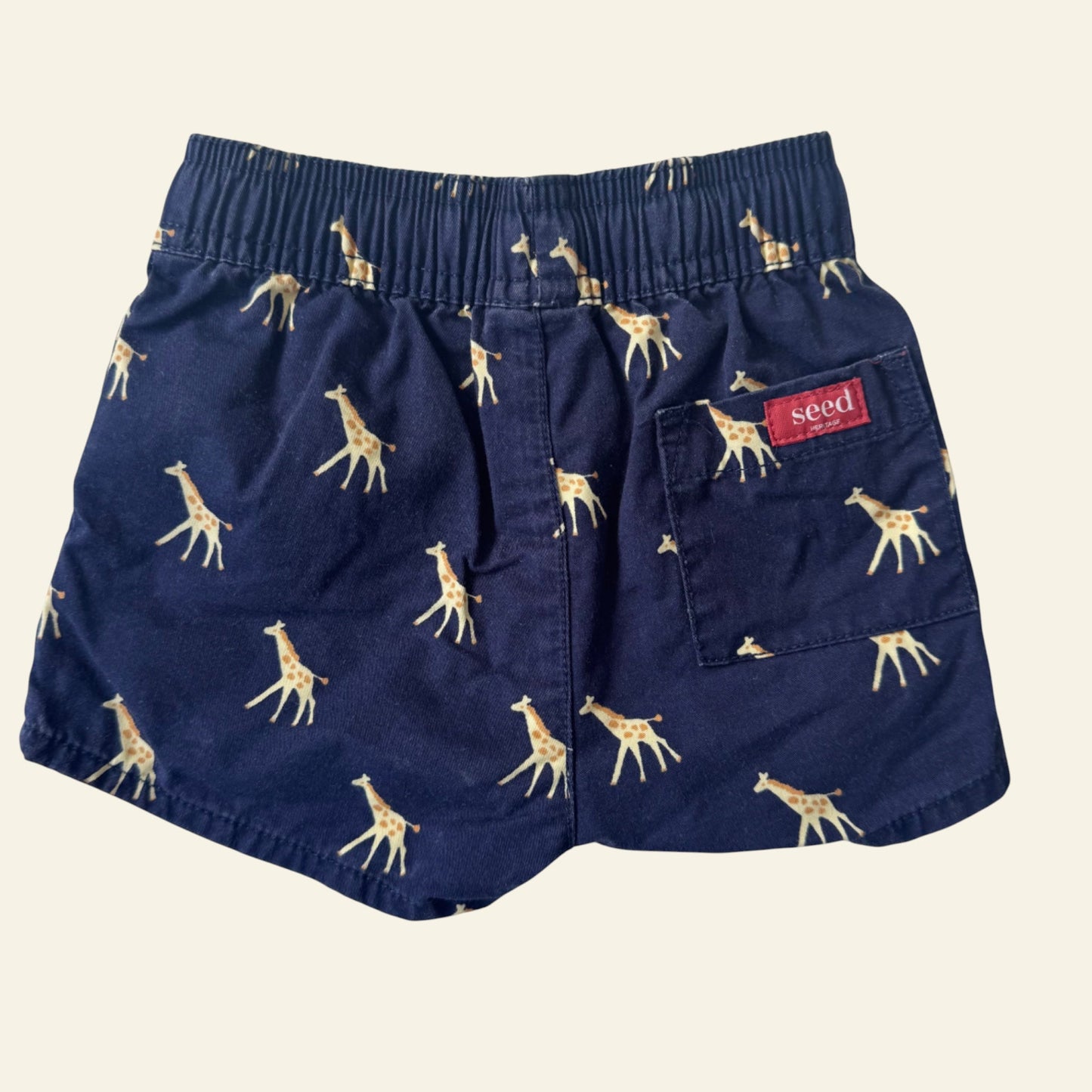 Seed navy giraffe drawstring shorts size 00