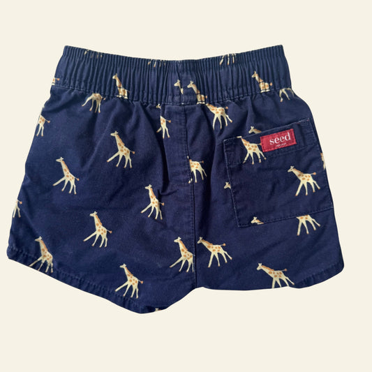 Seed navy giraffe drawstring shorts size 00