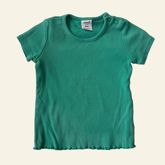 Seed green ribbed tshirt size 2