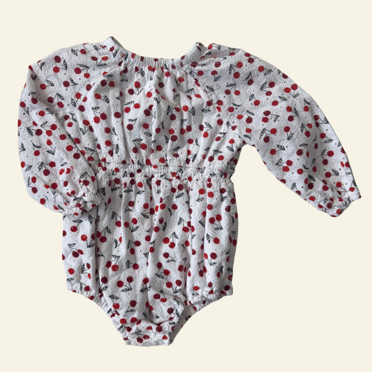 Country Road white cherries broderie romper size 2