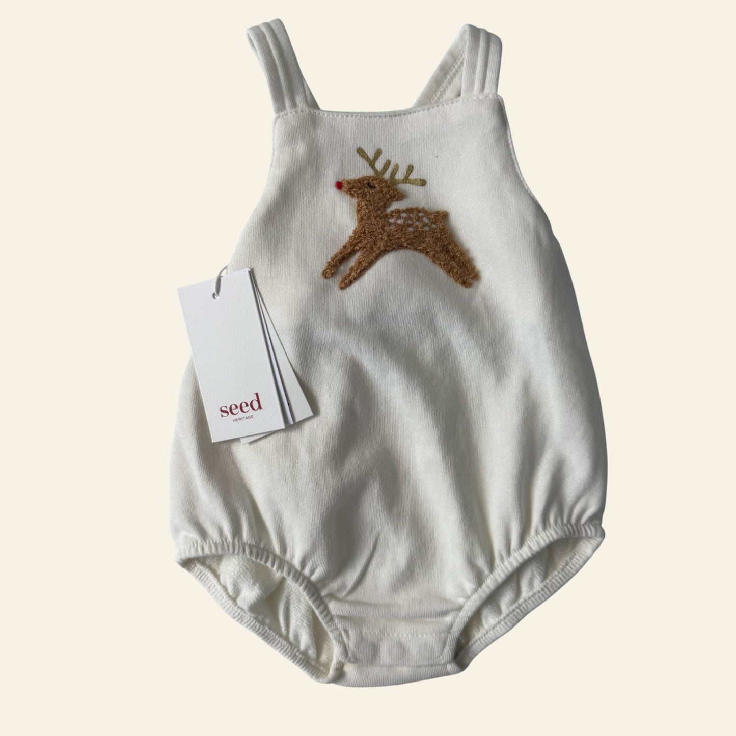 Seed white reindeer romper size 000 (BNWT)