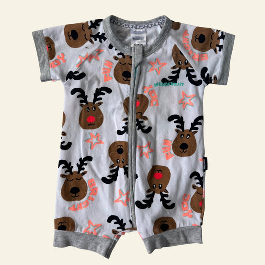 Bonds white reindeer wondersuit size 000