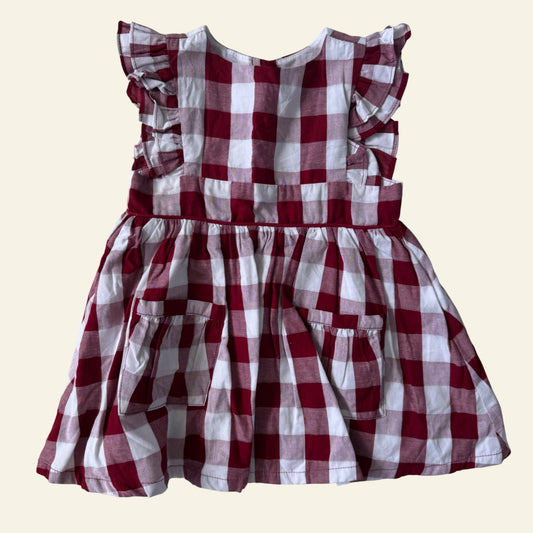 Two Darlings red gingham dress size 1