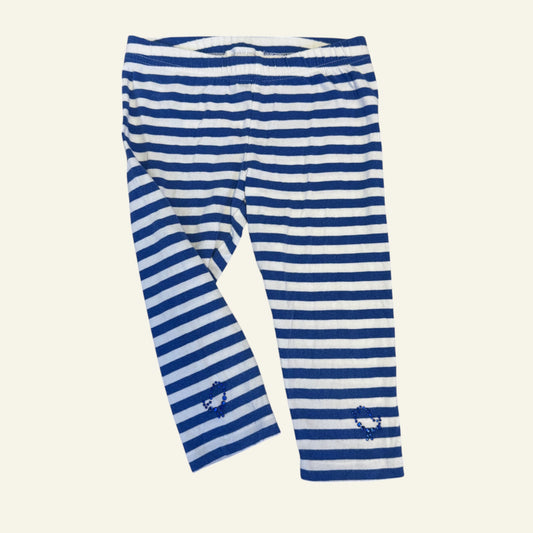 Pumpkin Patch blue stripe leggings size 5
