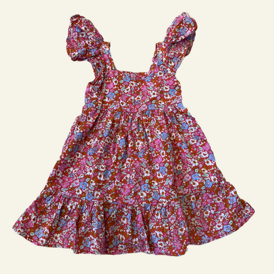Cotton On Kids red floral dress size 3