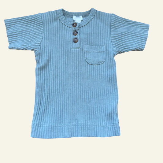 Jamie Kay teal ribbed shirt size 6-12 months