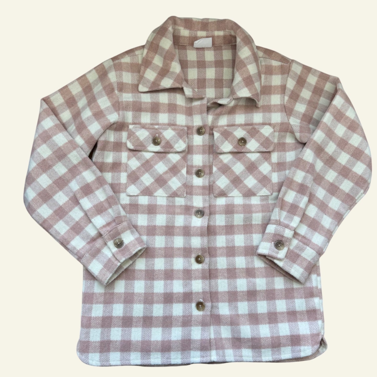 Milky pink check jacket size 10