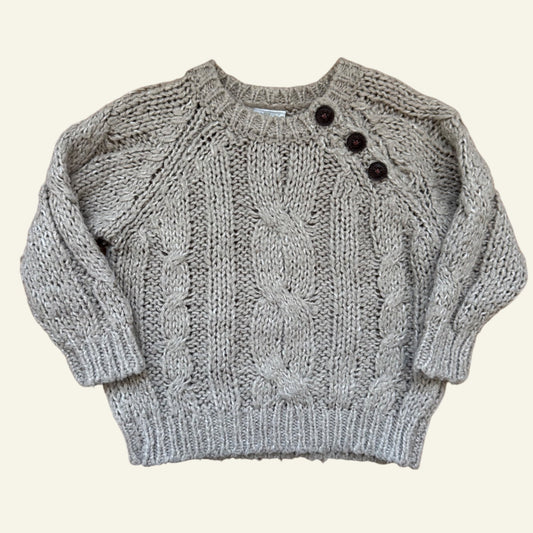 Milky brown knit jumper size 6-12 months (name on tag)