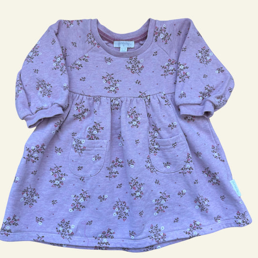 Purebaby floral pink dress size 0