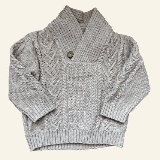 Purebaby beige knit jumper size 12-18 months (name on tag)