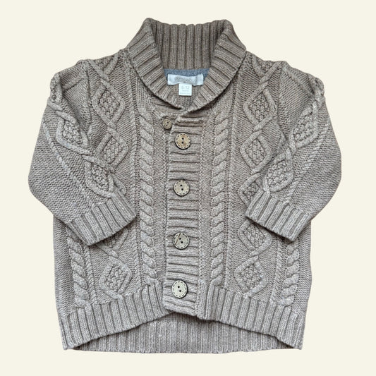Purebaby brown knit jumper size 6-12 months