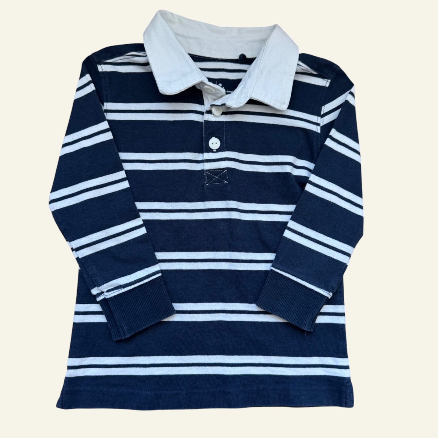 Anko blue white stripe top size 2