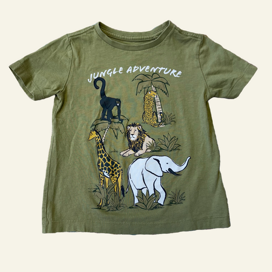 Target jungle animals khaki t-shirt size 2