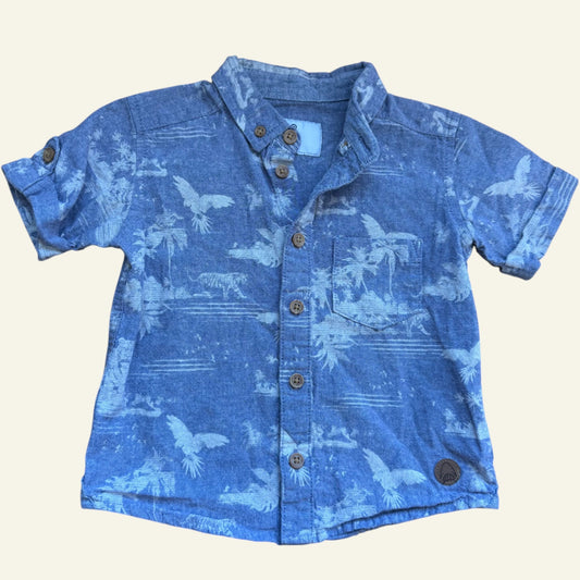 Target blue patterned shirt size 2