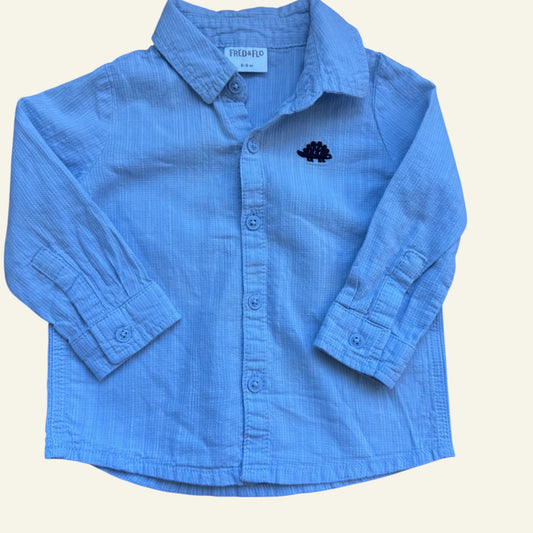 Fred & Flo blue button up shirt size 00