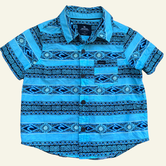 Ripcurl blue button up shirt size 1-2