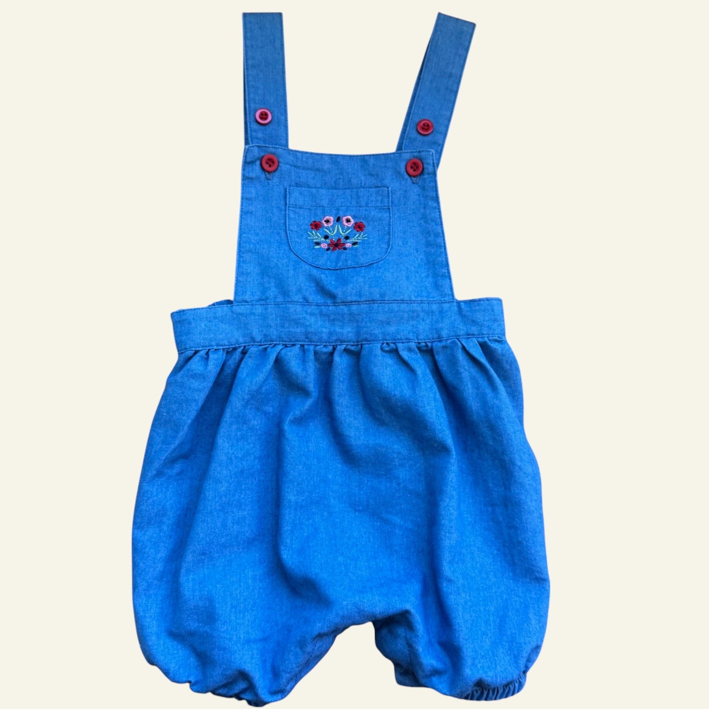 Ollies Place blue floral overalls size 0