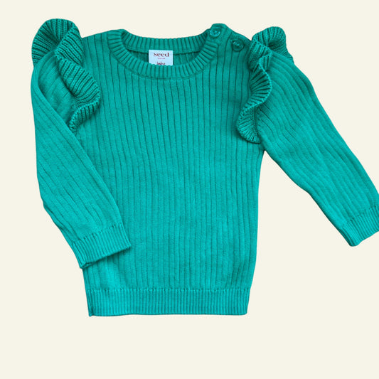 Seed green frill long sleeve top size 00