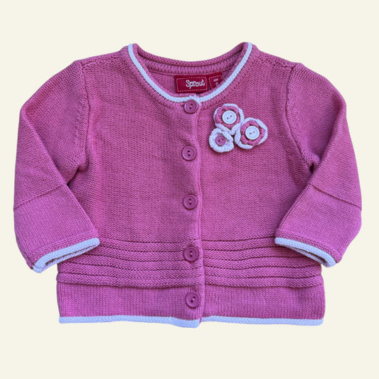 Sprout pink knit cardigan size 0