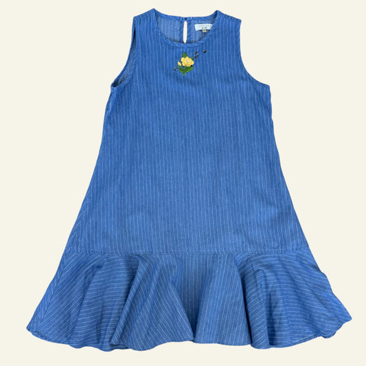 Soda Kids blue pinstripe bee dress size 13/14